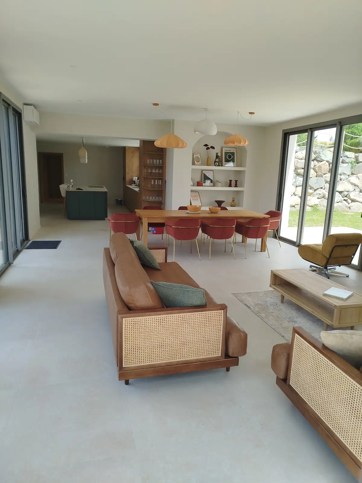 Salon cosy logement Airbnb Vendée